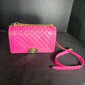 Emperia New York Los Angeles Vegan Hot Pink Jelly Crossbody Bag